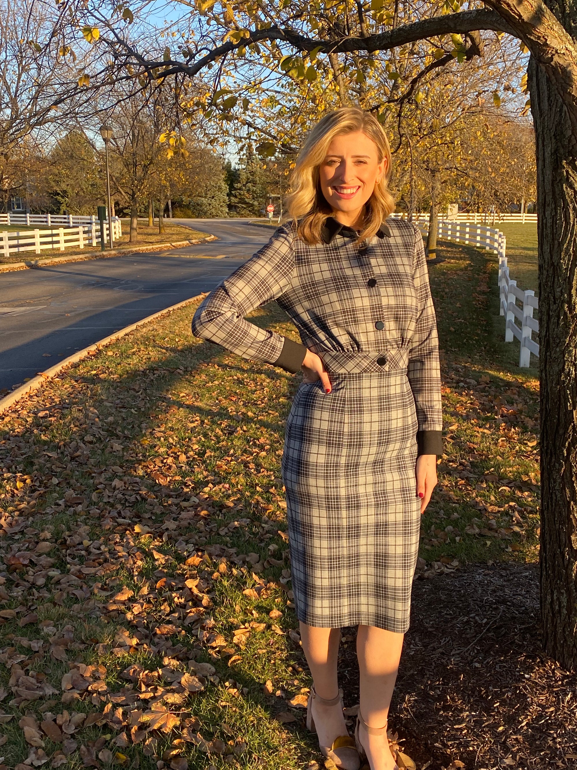 Jumper Pencil In Charcoal Plaid