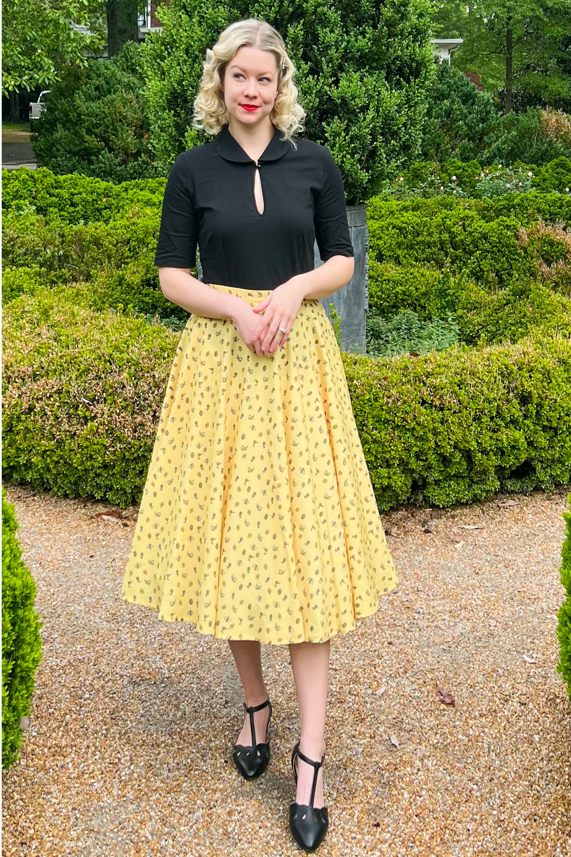 Annette Skirt in Save the Bees Print