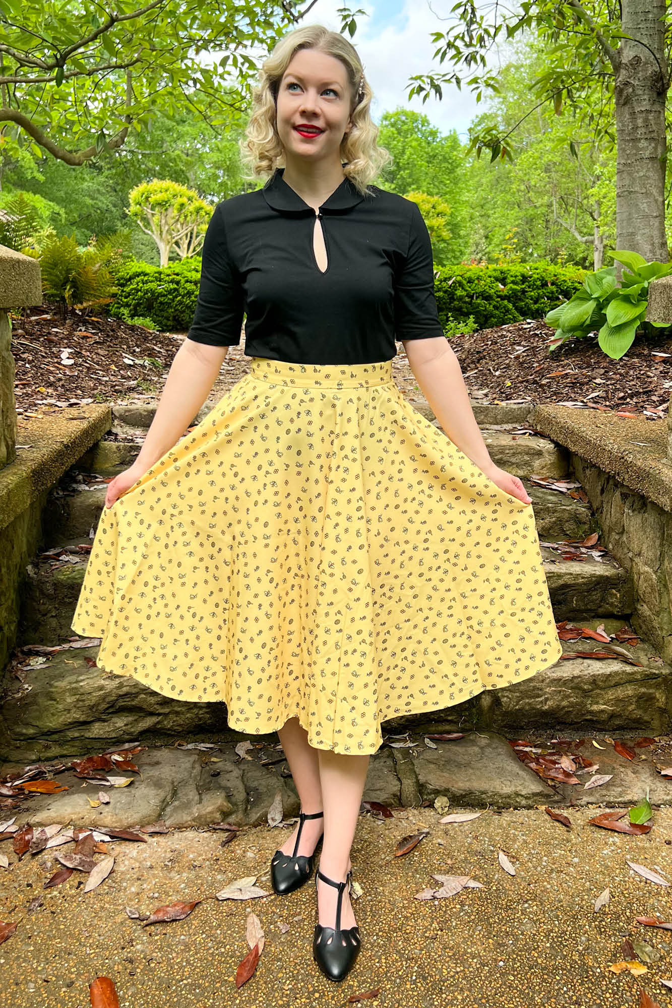 Annette Skirt in Save the Bees Print