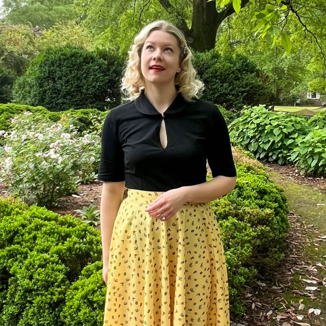 Keynote Vintage-Inspired Blouse with Peter Pan Collar