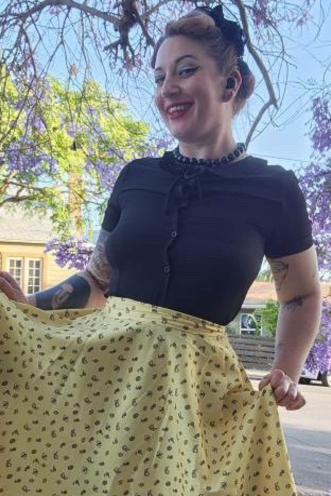 Ingrid 1940s Retro Blouse in Black