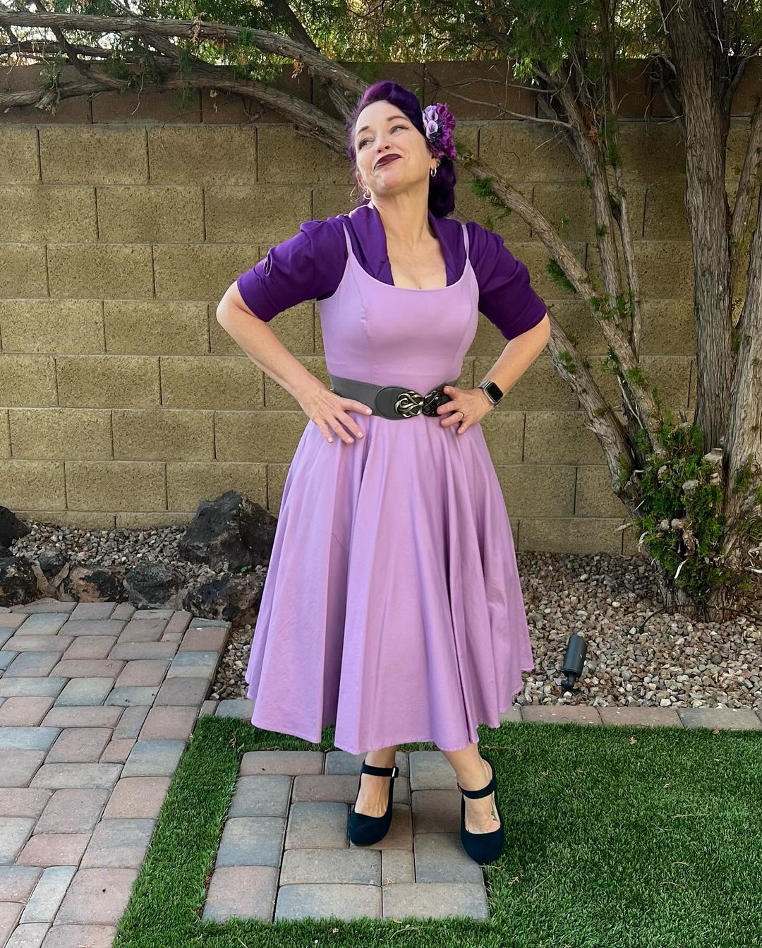 Peggy Retro Circle Dress in Lavender