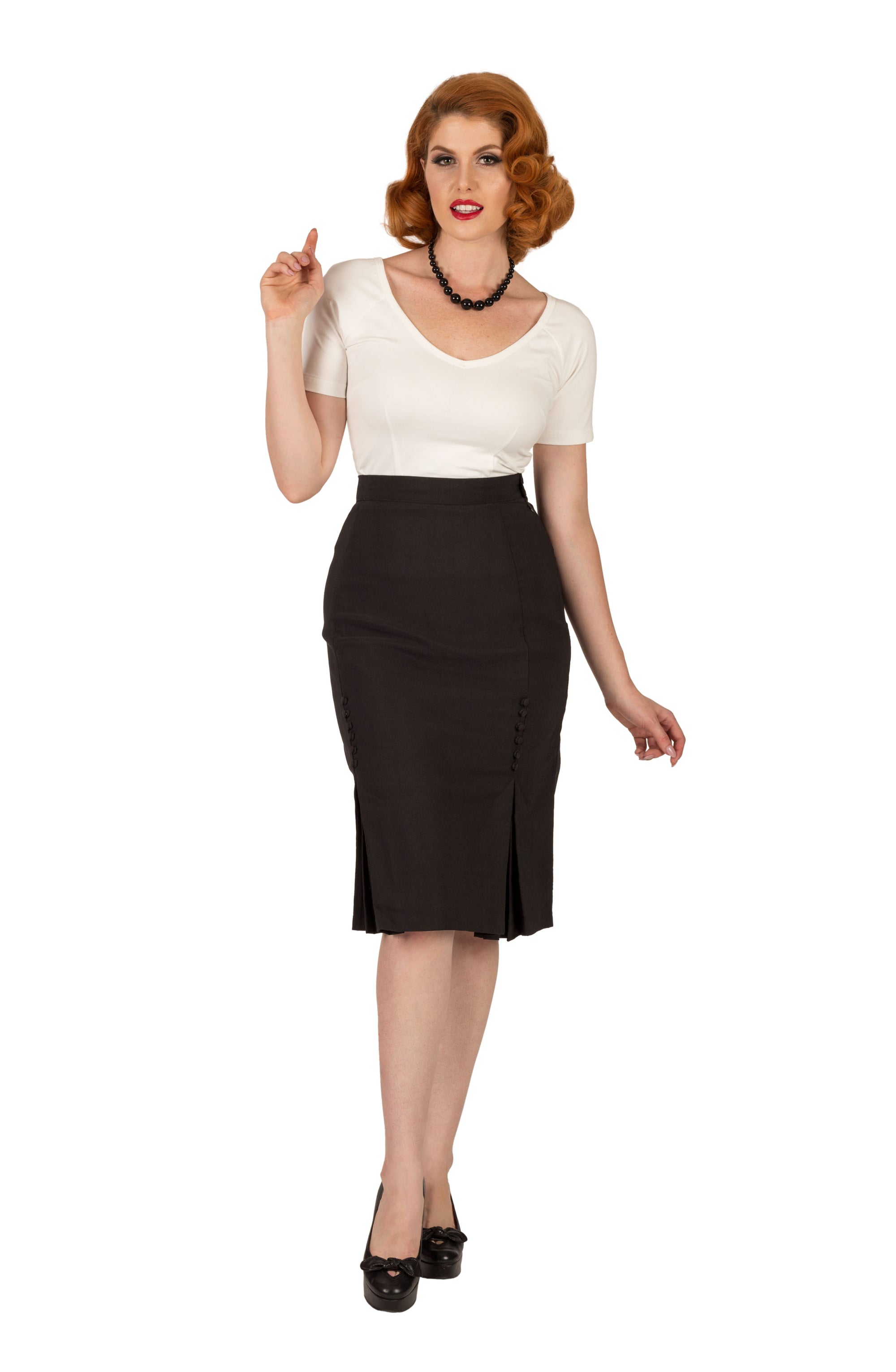 Catwalk Pencil Skirt with Kick Pleat