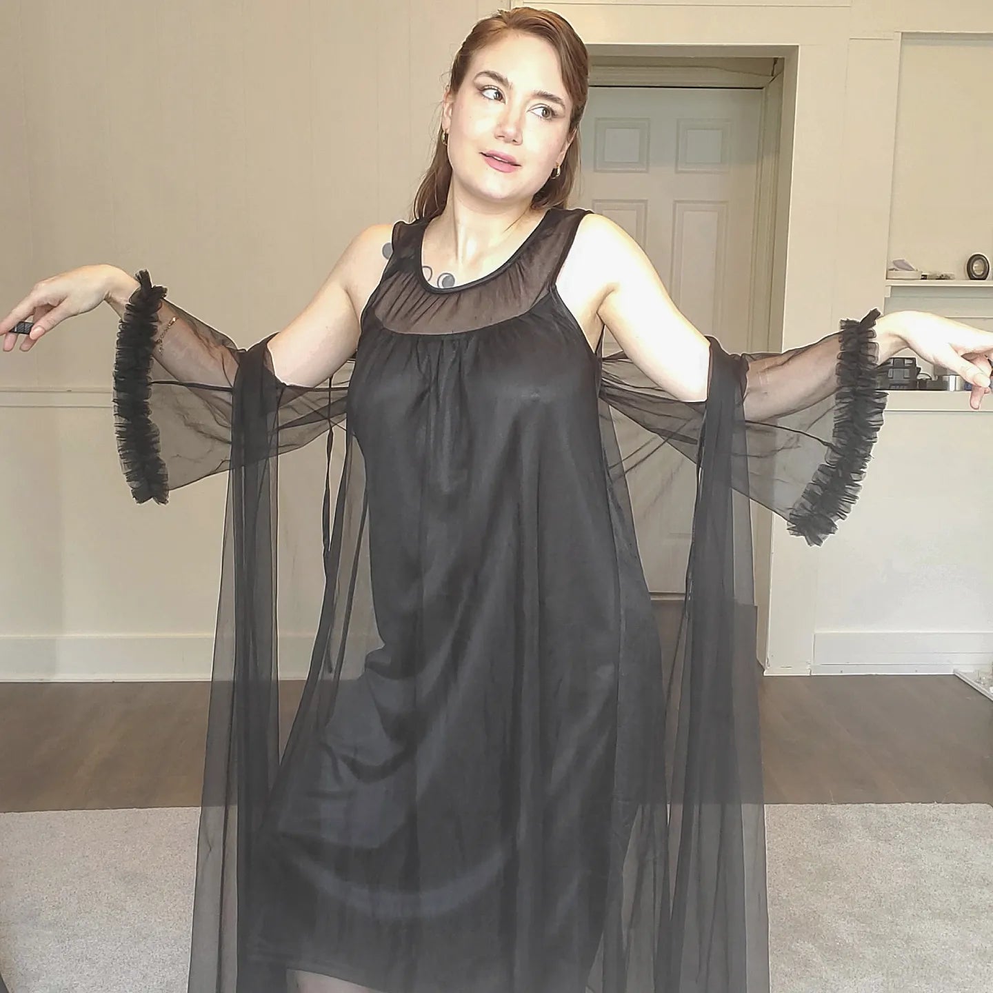 Pillow Talk Nightgown in Black (Long)