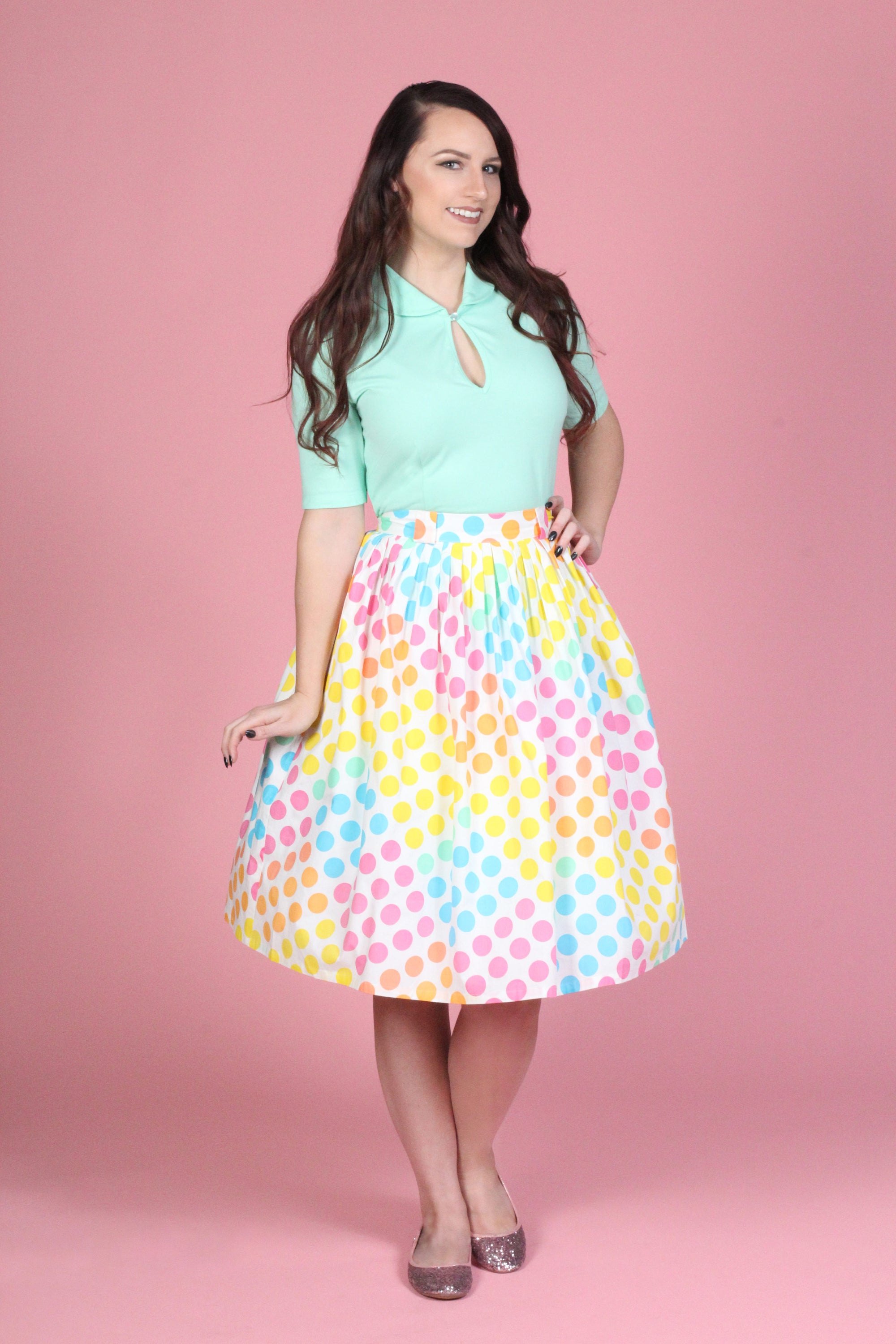 Gloria Skirt in Dot Candy Print