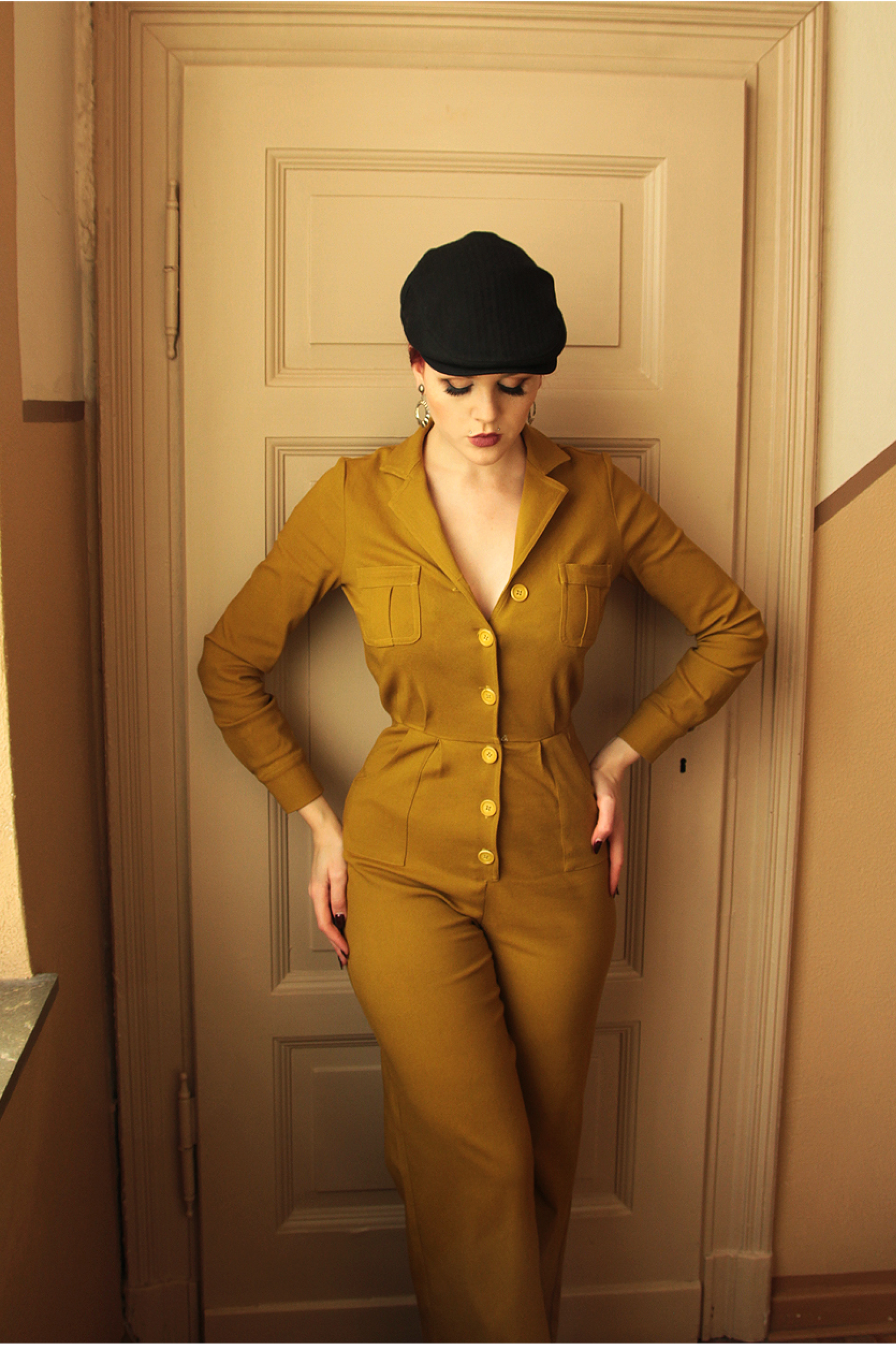 Florence Coverall in Mustard Wide Leg