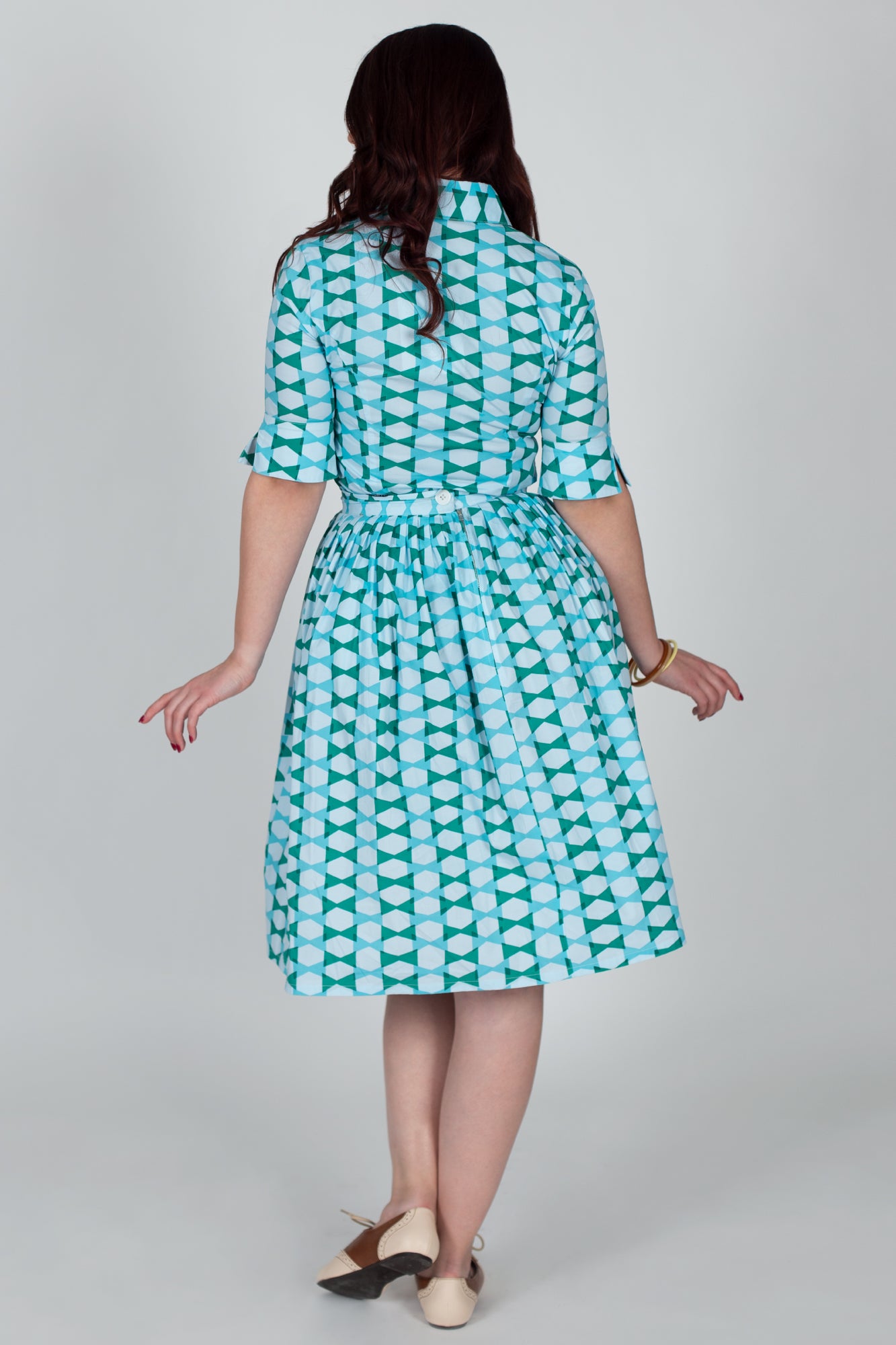 Gloria Skirt in Blue Lagoon Bow Ties Print