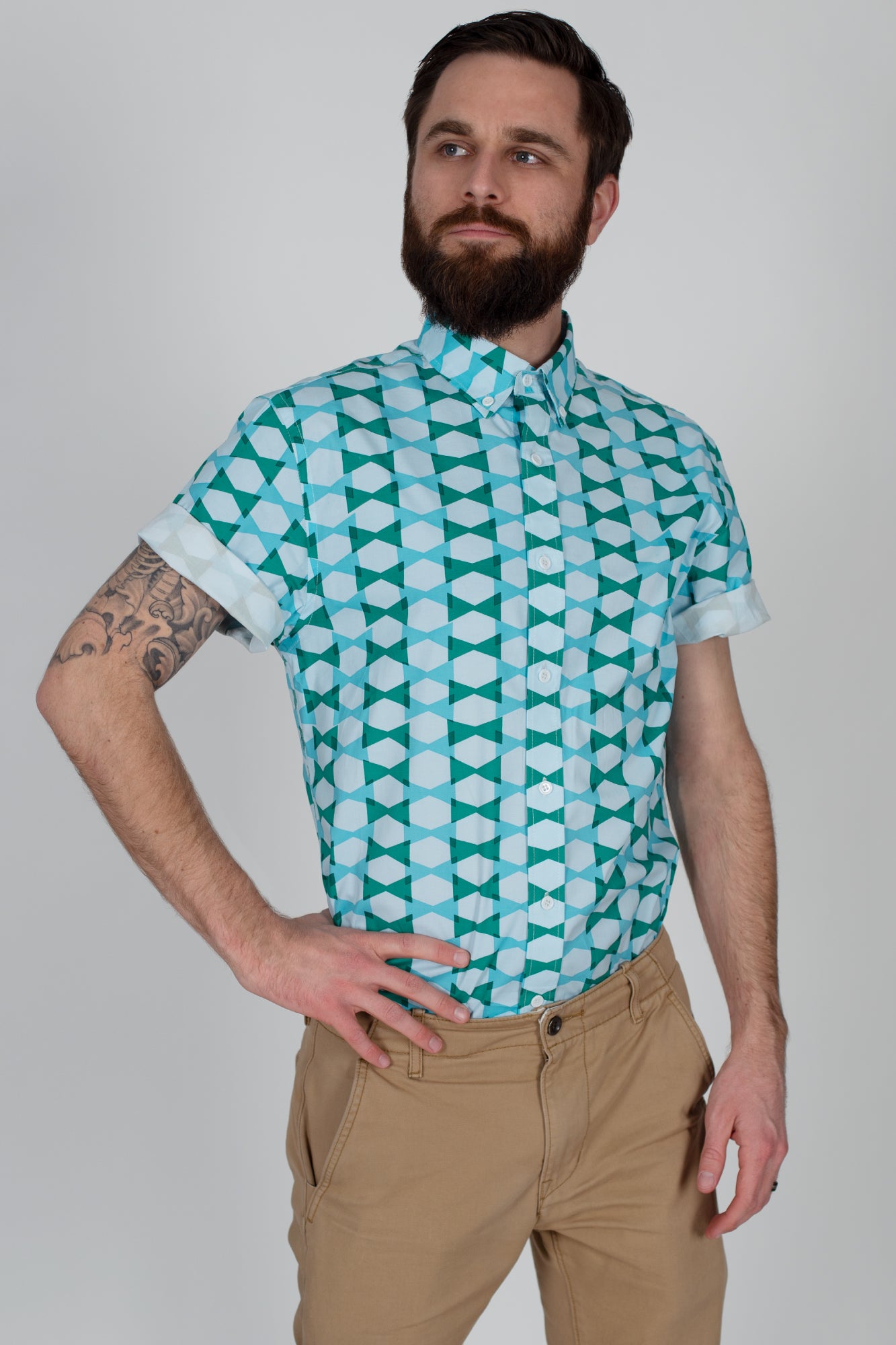 Harvey Shirt in Blue Lagoon Bow Ties Print