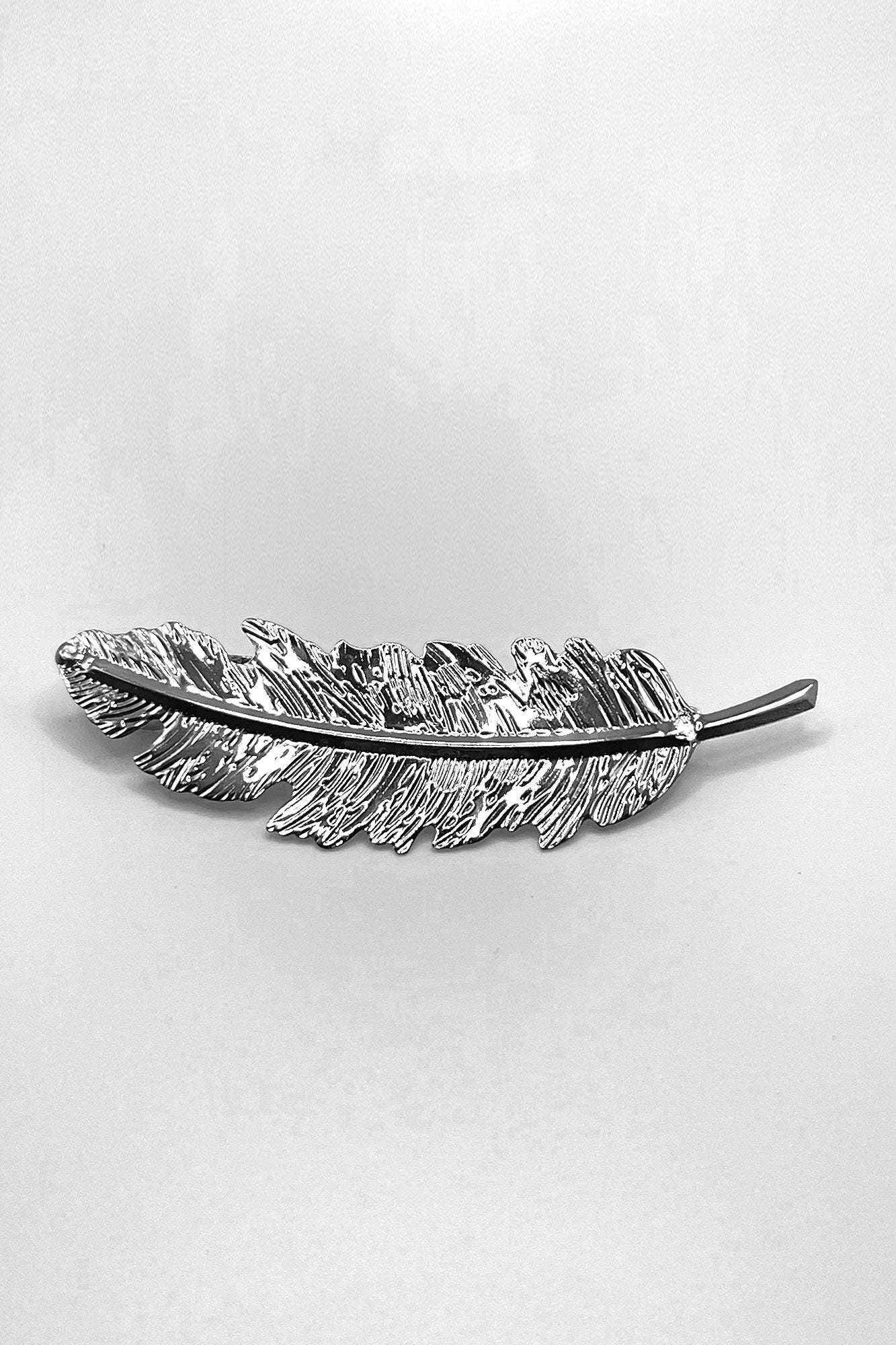 Silver Feather Hair Barrette